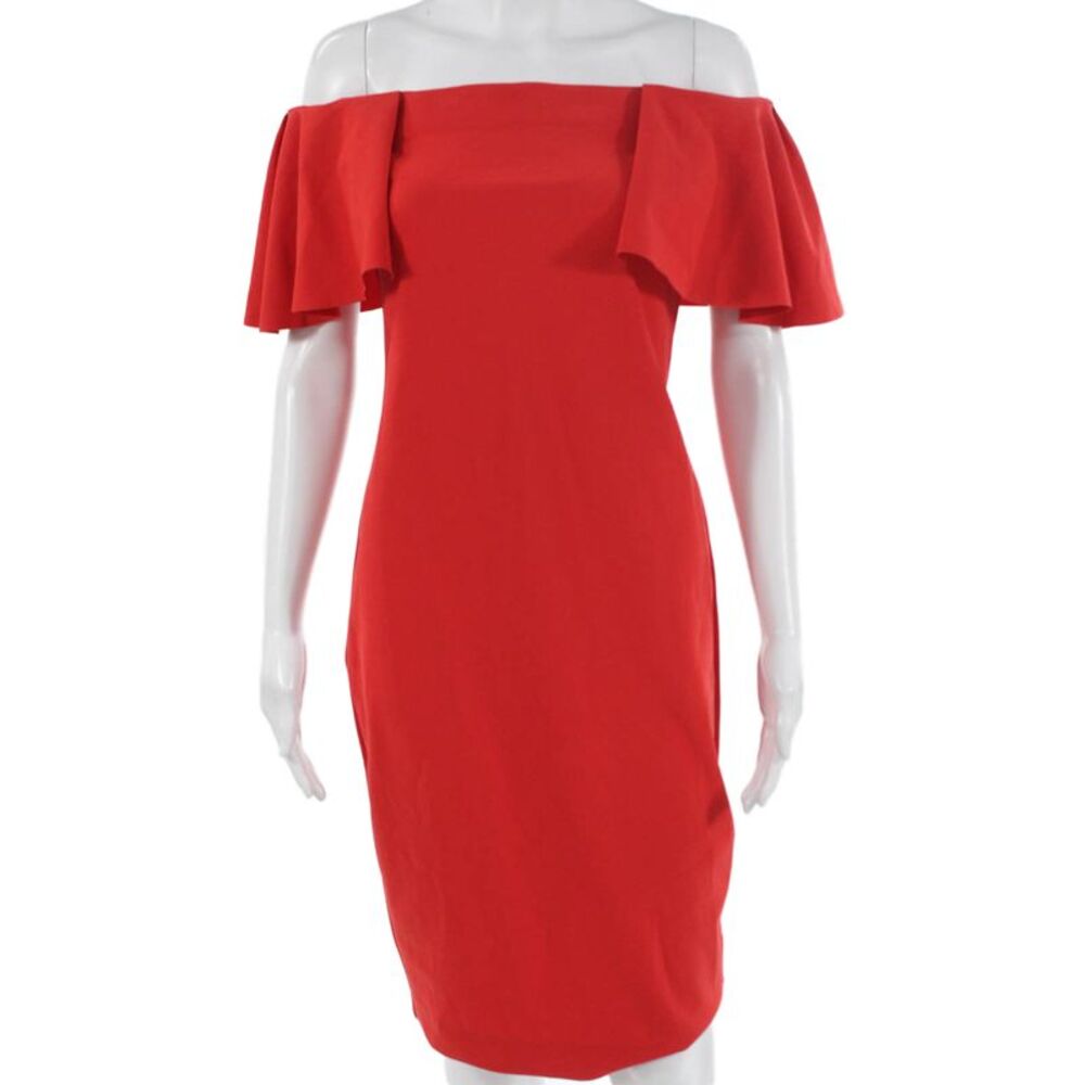Carbon 38 Womens Bodycon Red Off Shoulder Sleeveless Short Dress Size S